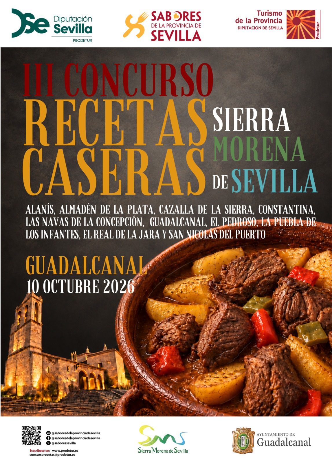 Guadalcanal acogerá el III Concurso de Recetas Caseras de la Sierra Morena de Sevilla que organiza Prodetur
