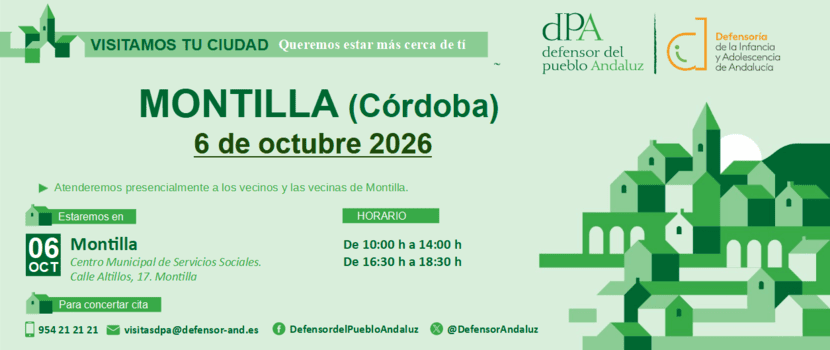 La Oficina de Información del Defensor del Pueblo andaluz se desplaza a Montilla para la atención presencial a la ciudadanía