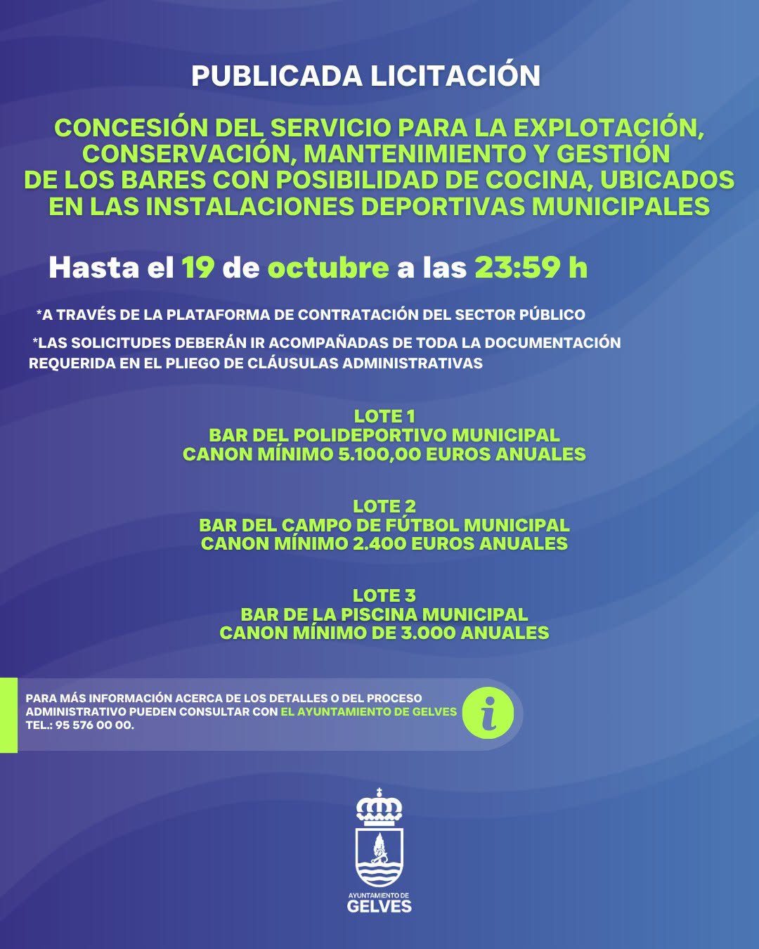 El Ayuntamiento de Gelves licita la explotación de los ambigús de las instalaciones deportivas municipales