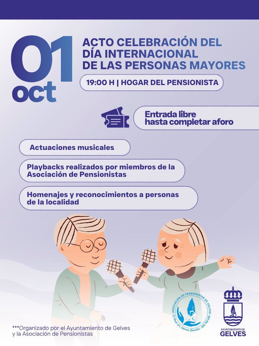 Gelves celebra este jueves el acto conmemorativo del Día Internacional de las Personas Mayores