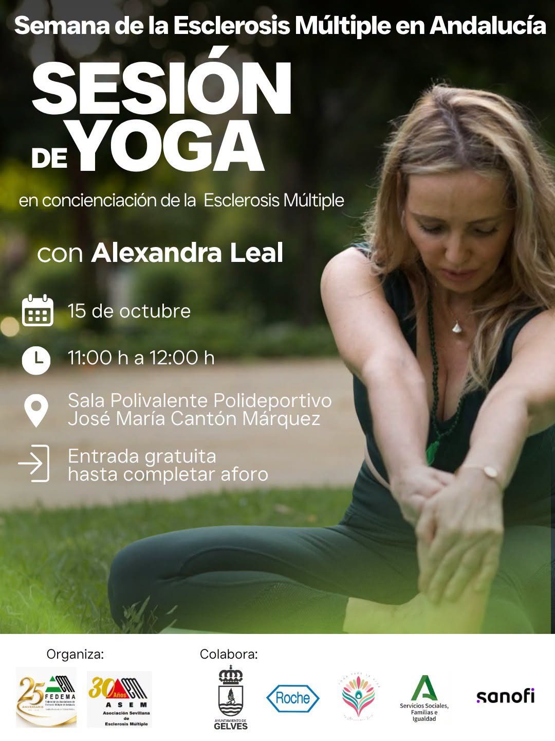 Yoga y bienestar en Gelves con motivo de la Semana de la Esclerosis Múltiple en Andalucía
