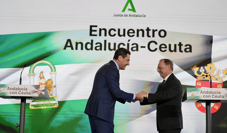 Moreno traslada a Vivas el apoyo político y humano de Andalucía: «No vamos a soltar la mano a Ceuta»