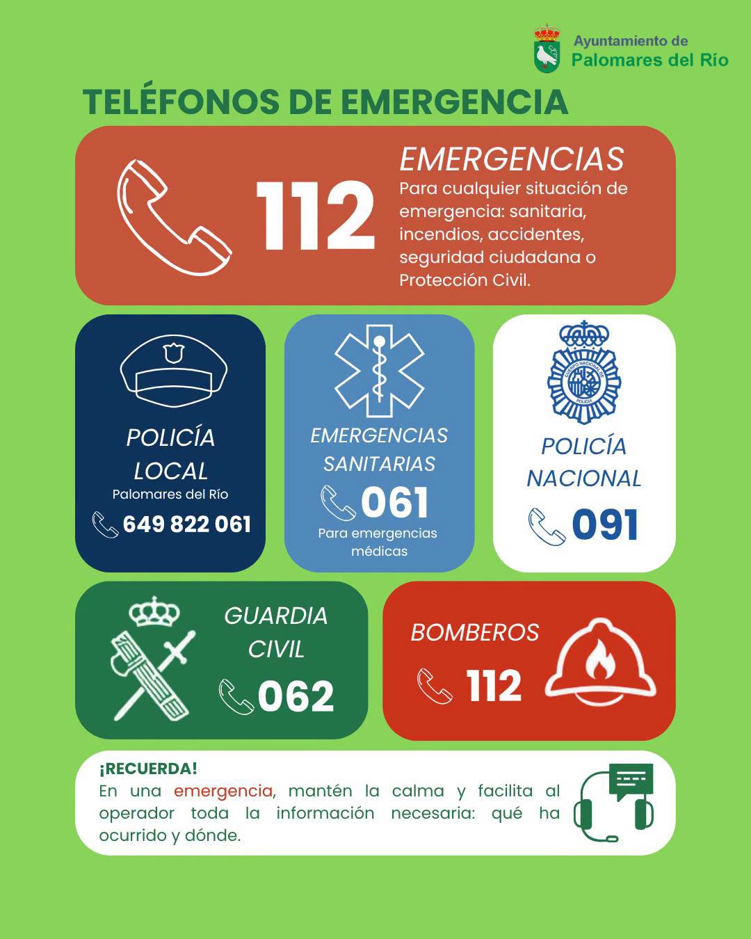 TELÉFONOS DE EMERGENCIA | PALOMARES DEL RÍO