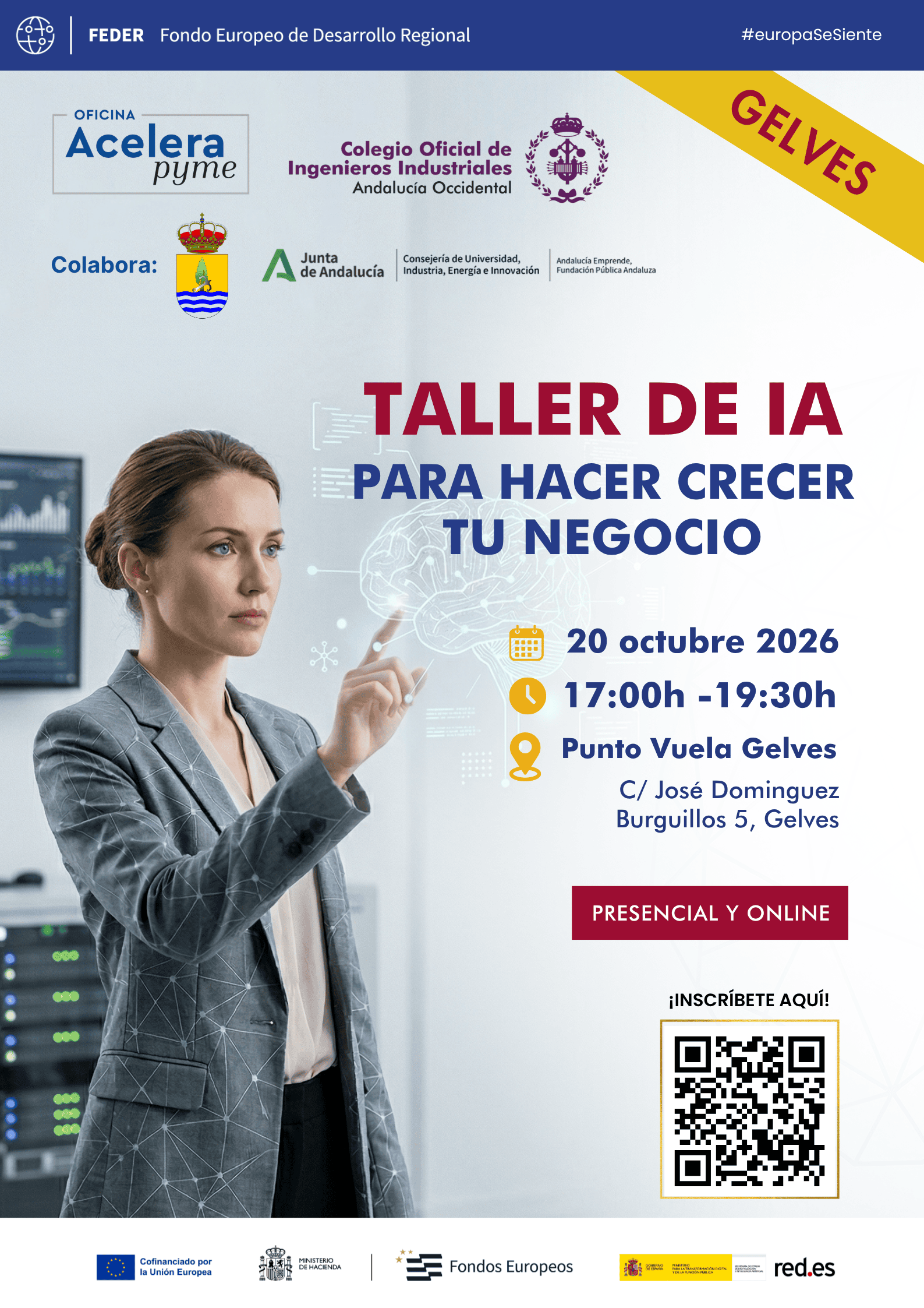 Llega a Gelves el «Taller de IA para hacer crecer tu negocio»