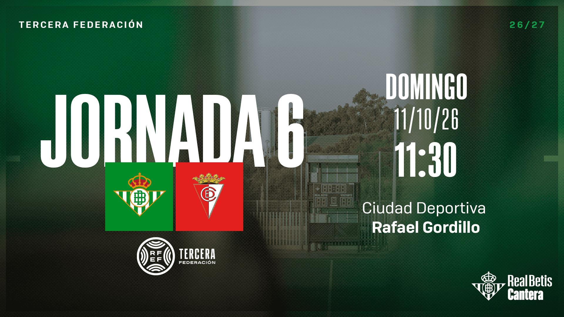 El Real Betis ‘C’ – CD Egabrense, el domingo 11 de octubre en la Ciudad Deportiva Rafael Gordillo