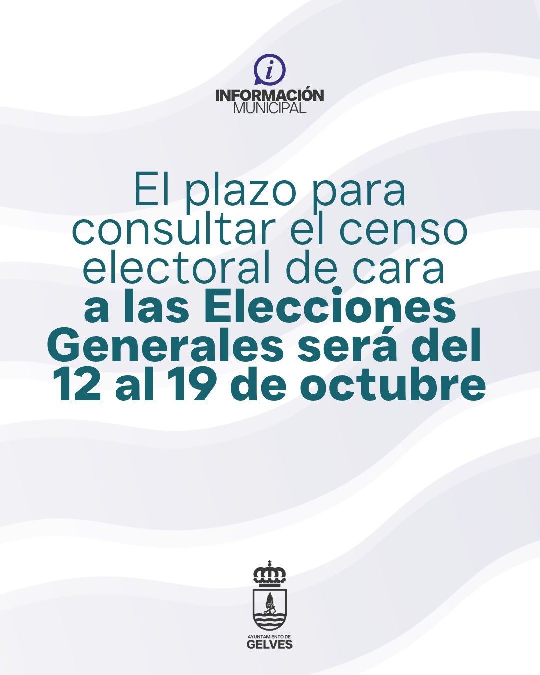 El Ayuntamiento de Gelves abre el plazo de consulta del censo electoral para las Elecciones Generales del 29 de noviembre