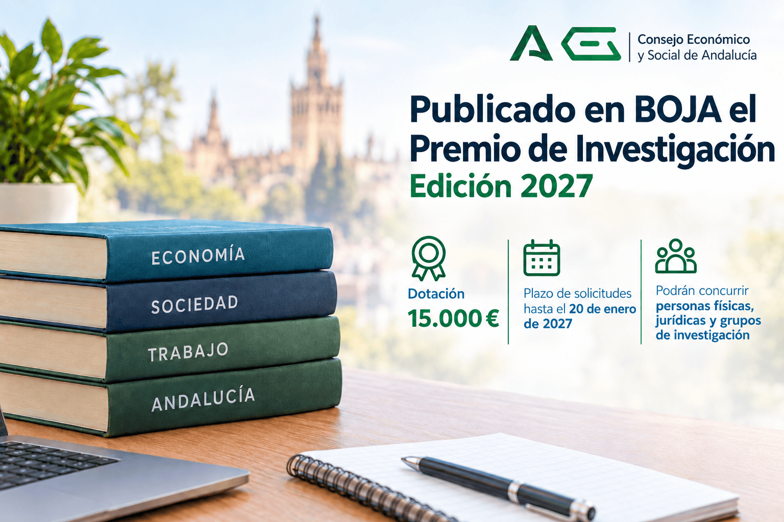 El CES de Andalucía convoca su Premio de Investigación 2027, dotado con 15.000 euros   ,Síguenos en:
