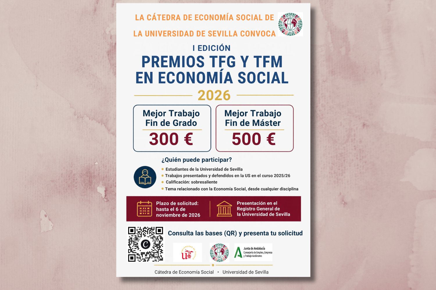 Convocada la I Edición de los Premios de la Cátedra en Economía Social al mejor TFG y TFM