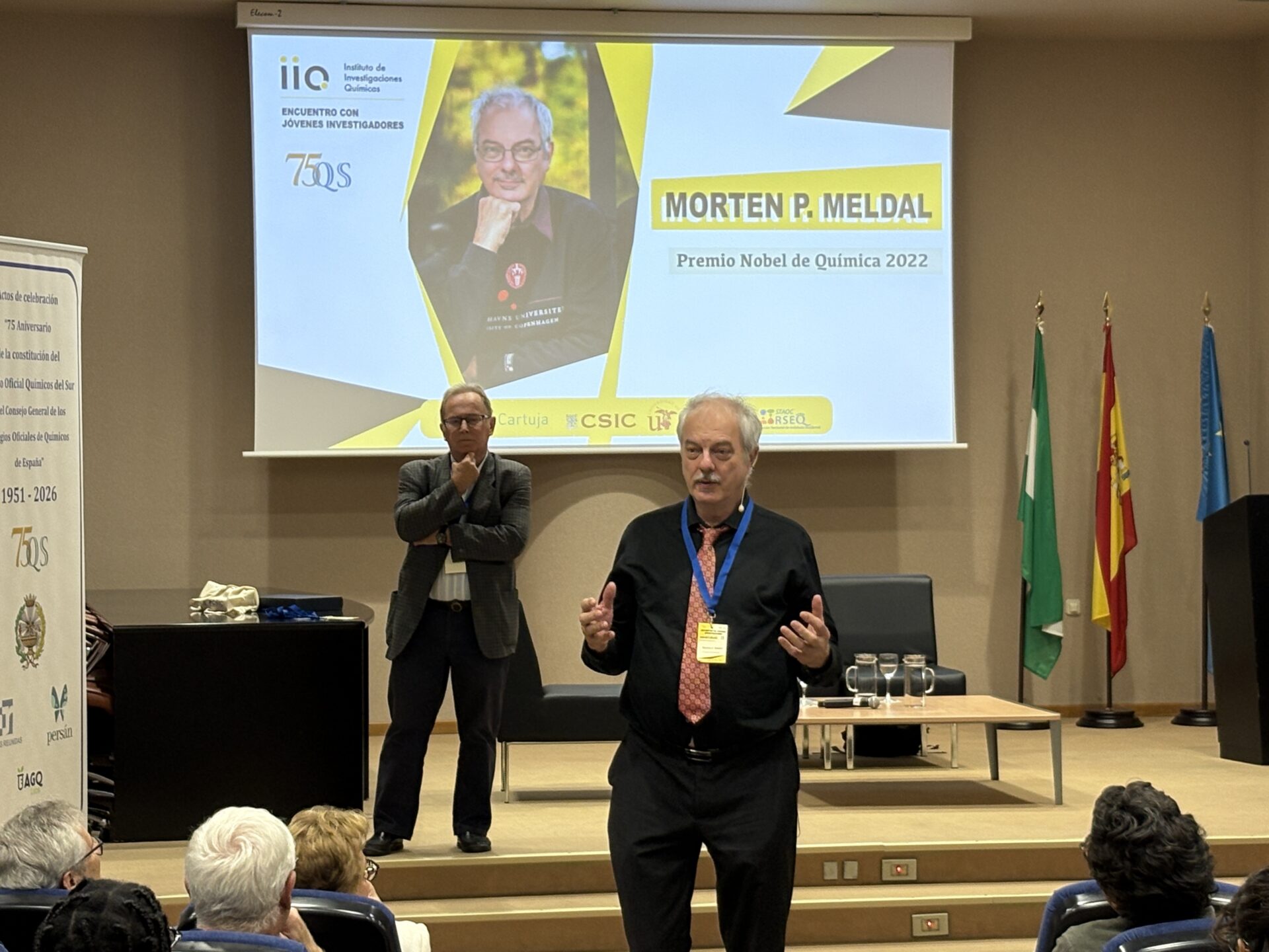El cicCartuja acoge la visita de Morten P. Meldal, premio Nobel de Química 2022