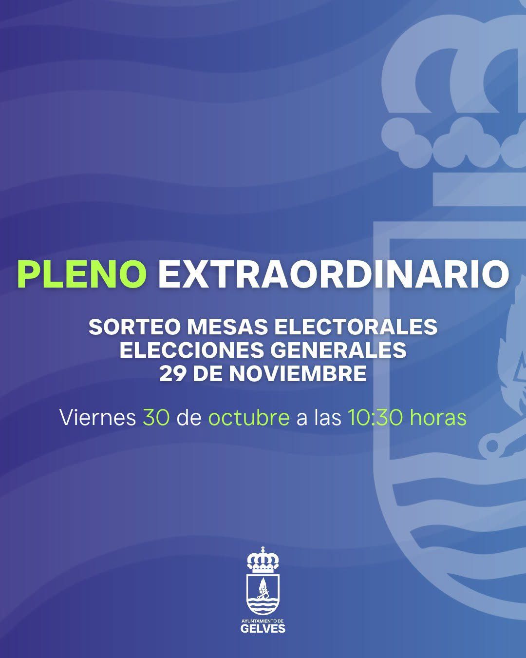 Convocado Pleno extraordinario para el viernes 30 de octubre