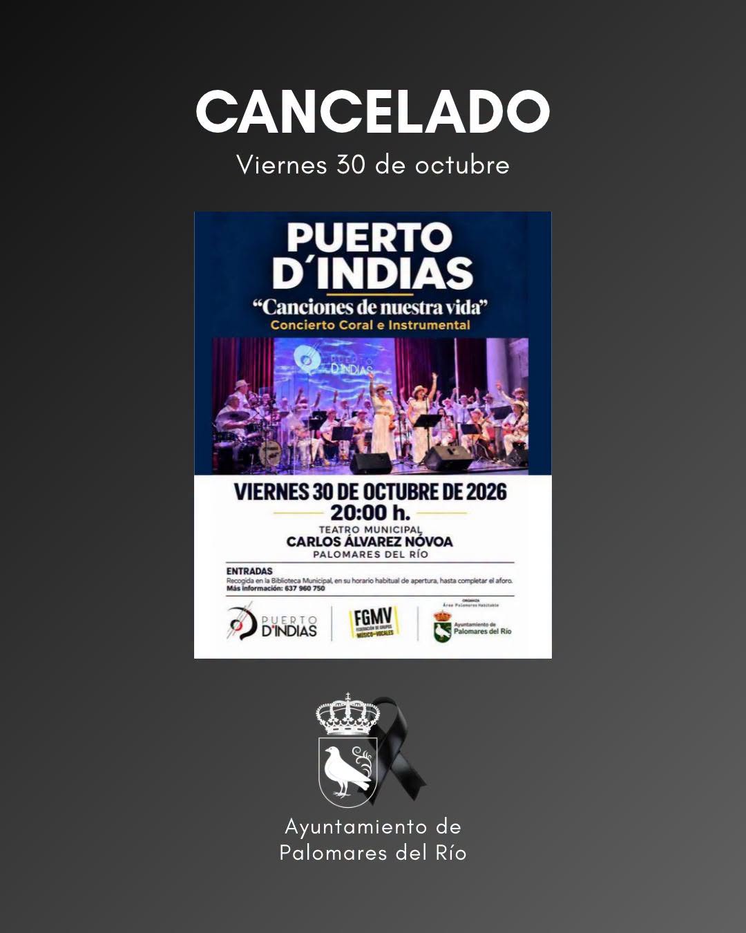 AVISO OFICIAL | SUSPENSIÓN DE CONCIERTO
